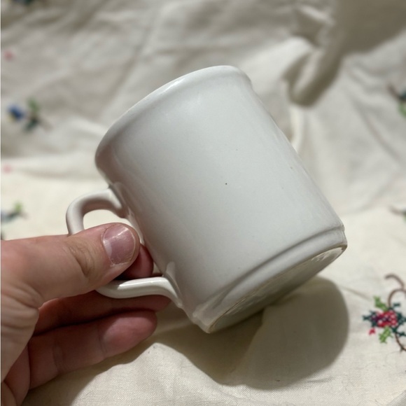 Vintage White Floral Mug with Gold Script - Picture 4 of 7